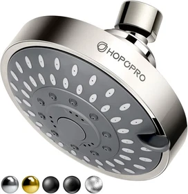 HOPOPRO 5-Mode High Pressure Shower Head - the Washington 4 Inch, Chrome