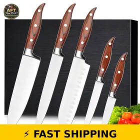 768502437198 TINANA Kitchen Knife Set Ultra Sharp Steel