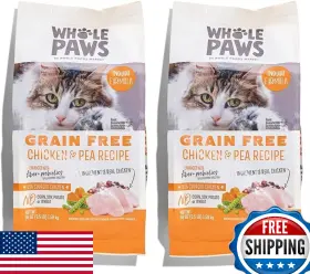 B0D86X3Z5Q WHOLE PAWS Grain Cat Food Chicken Pea Fiber Bags