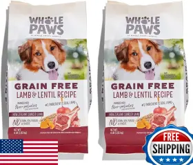 B0D873KXCH WHOLE PAWS Grain Dog Food Lamb Lentil Recipe Bag