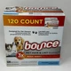 Bounce Pet Hair and Lint Guard Mega Dryer Sheets 3X Pet Hair Fighters 120 Sheets