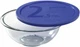 Pyrex Round Mixing Nesting Bowl Clear Glass 2.5 Qt. with Blue Lid Pyrex Round Mixing Nesting Bowl Clear Glass 2.5 Qt. with Blue Lid