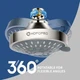 HOPOPRO 5-Mode High Pressure Shower Head - Consumer 4 Inch, Brushed Nickel 