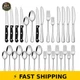 NULAS 24-Piece Silverware Set, Stainless Steel, Dishwasher Safe NULAS 24-Piece Silverware Set, Stainless Steel, Dishwasher Safe
