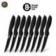Lux Decor 8 Piece Steak Knives Set Stainless Steel Sharp Black Lux Decor 8 Piece Steak Knives Set Stainless Steel Sharp Black