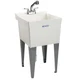 Mustee Utilatub 20x24 White Single Thermoplastic Laundry Tub w/ Faucet