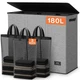 SOLEDI 180L Laundry Hamper 3 Section, Extra Large 180L, Grey 
