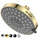 HOPOPRO 5-Mode High Pressure Shower Head - The Washington 6 Inch, Gold Modern 