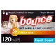 Bounce Pet Hair and Lint Guard Mega Dryer Sheets with 3X Pet Hair Fighters, 120