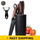 Coliware 6-Piece Professional Kitchen Knife Set - Black