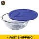 Pyrex 2.5-Quart Glass Mixing Bowl with Blue Lid Pyrex 2.5-Quart Glass Mixing Bowl with Blue Lid
